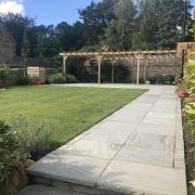the Village Garden on a sunny day, view from the steps